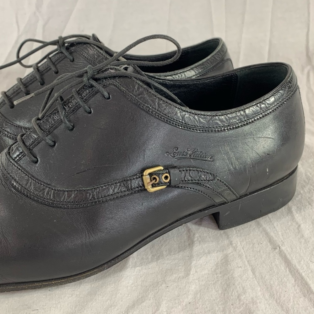 LOUIS VUITTON Black Leather Men's Oxfords Lace Up - Picture 7 of 16